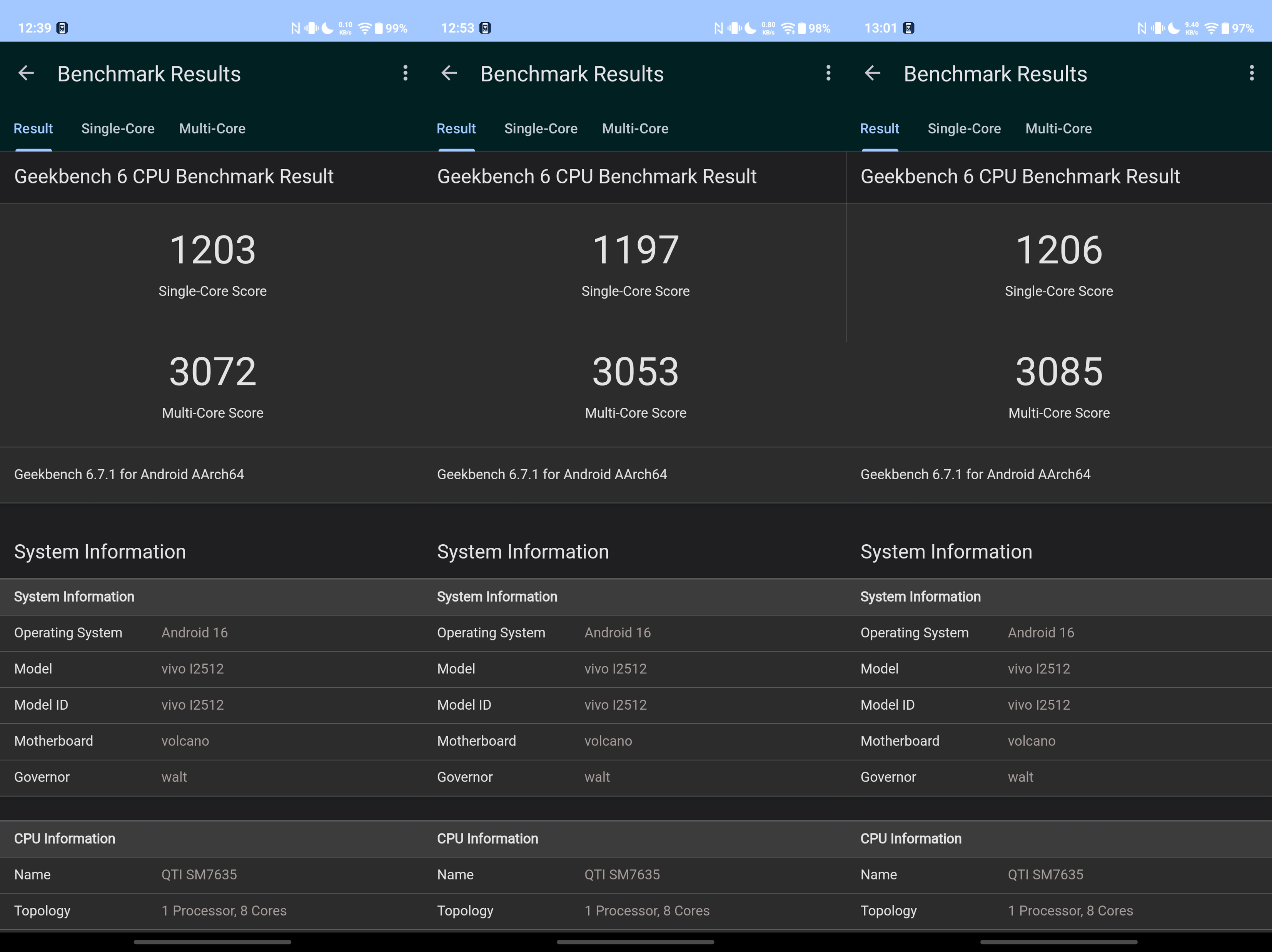 iQOO Z11 GeekBench 6 組圖